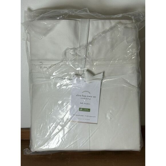 Pottery Barn Foundations Ultra Fine Sheet Set Full 700 Thread Count Ivory - Picture 1 of 8